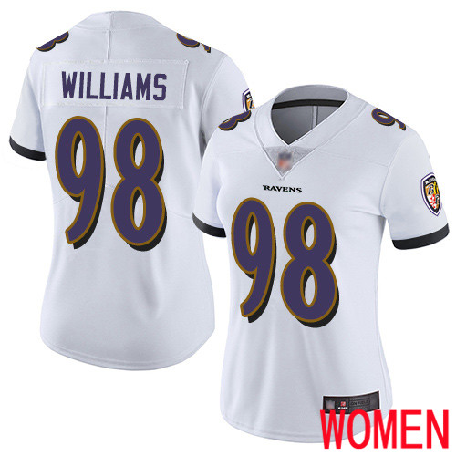 Baltimore Ravens Limited White Women Brandon Williams Road Jersey NFL Football 98 Vapor Untouchable